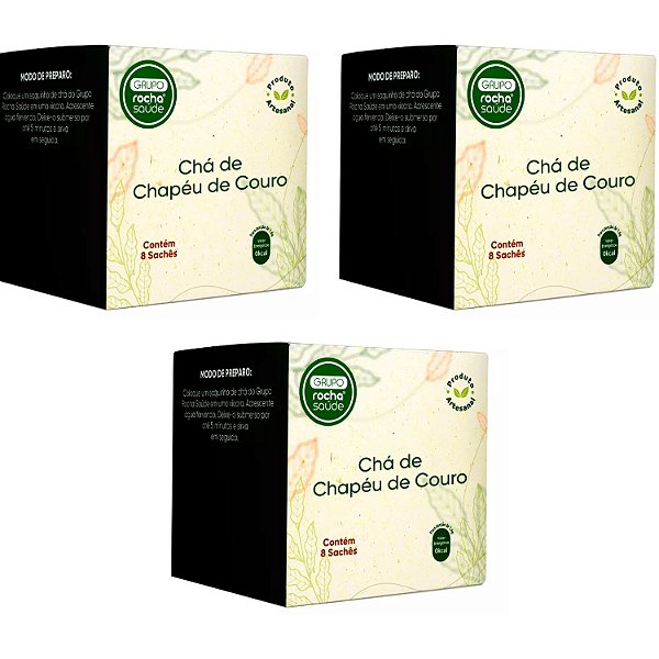 Chá Chapéu de Couro em Sachês Kit 3cx Natural