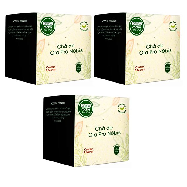 Chá Ora pro Nobis em Sachês Kit 3cx Natural