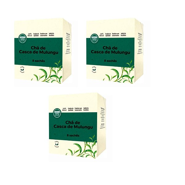 Chá Casca de Mulungu Kit 3 Caixas Sachês Natural