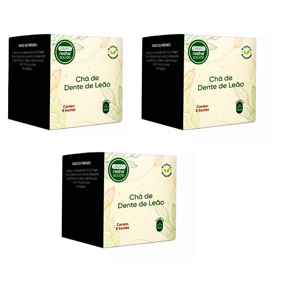 Chá Dente de Leão Kit 3 caixas Sachês Natural