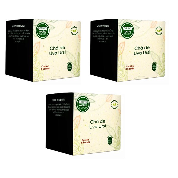 Chá de Uva Ursi Kit 3 caixas Sachês Natural