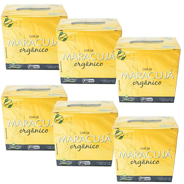 Chá Maracujá Orgânico Kit 6 Caixas Campo Verde
