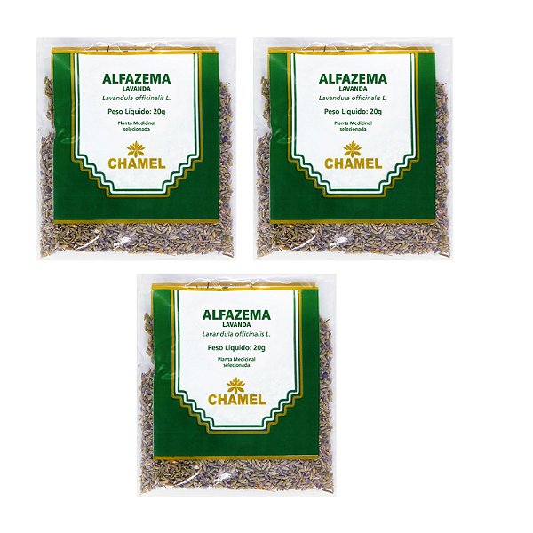 Chá Alfazema Lavanda Flores Natural Kit 3 Pacotes Chamel