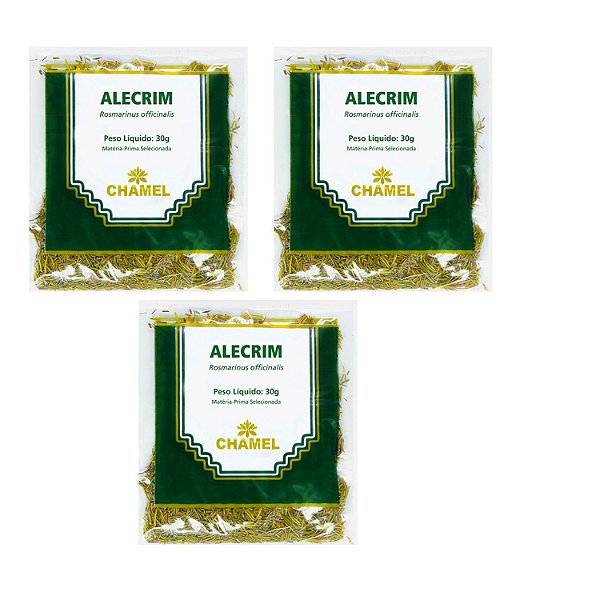 Chá Alecrim Folhas Natural Kit 3 Pacotes Chamel