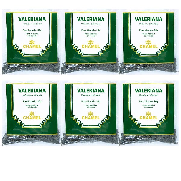 Chá Valeriana Natural Kit 6 Pacotes 30g Cada Chamel