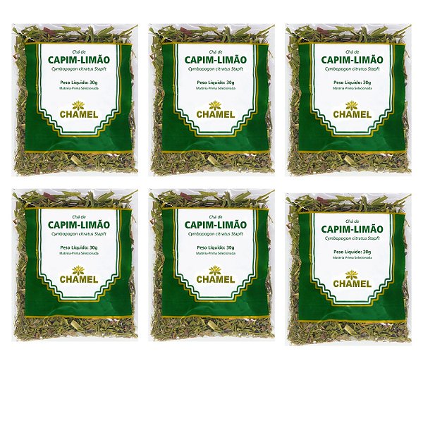 Chá Capim Limão Natural Kit 6 Pacotes Chamel