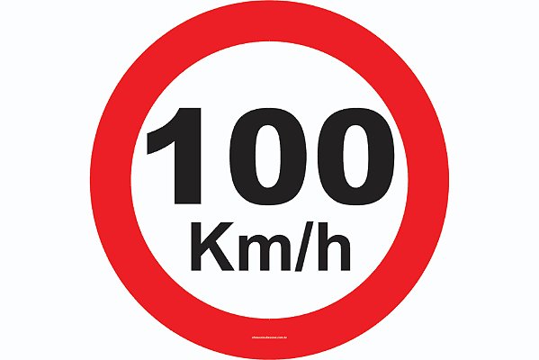 Placa Velocidade Máxima Permitida 100 Km/H R-19 Resolução Contran