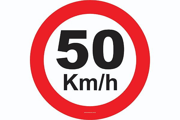 Placa Velocidade Máxima Permitida 50 Km/H R-19 Resolução Contran