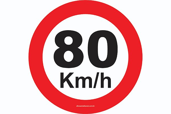 Placa Velocidade Máxima Permitida 80 Km/H R-19 Resolução Contran