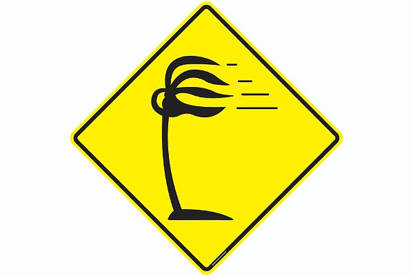 Placa de Trânsito Vento Lateral A-44 Resolução Contran