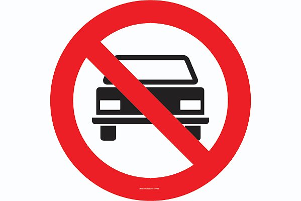 Placa Proibido Trânsito De Veículos Automotores R-10 Resolução Contran