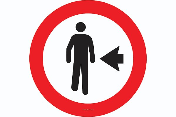 Placa de Trânsito Pedestre Ande Pela Esquerda R-30 Resolução Contran