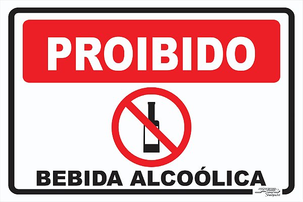 Placa Proibido Bebida Alcoólica