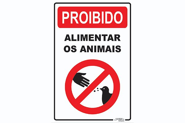 Placa Proibido Alimentar os Animais