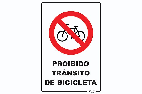 Placa Proibido Trânsito de Bicicleta
