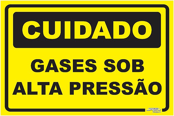 Placa Cuidado Gases Sob Alta Pressão