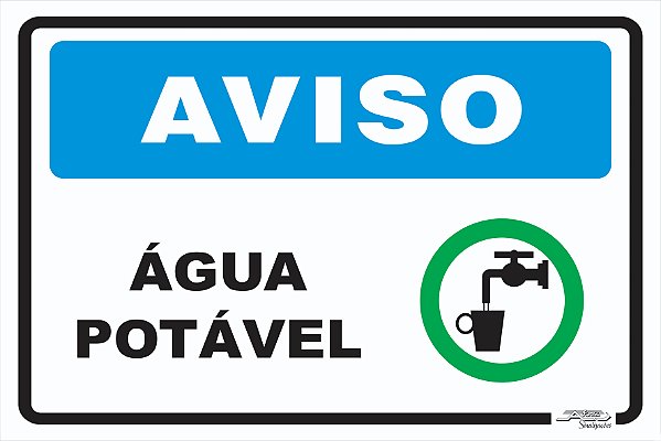 Placa Aviso Água Potável