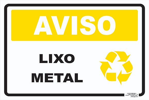 Placa Aviso Lixo Metal