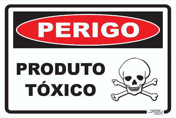 Placa Perigo Produto Tóxico