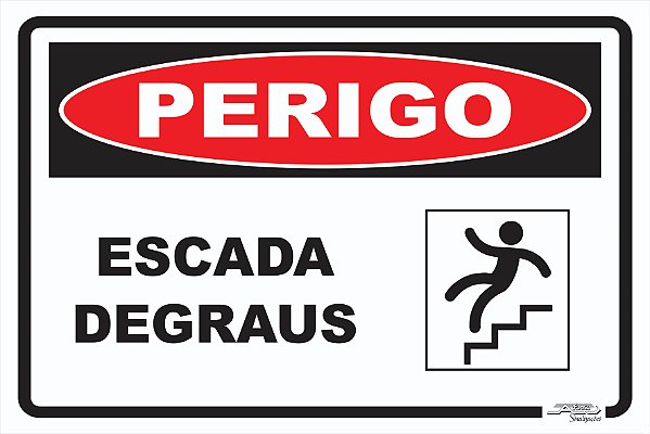 Placa Perigo Escada Degraus