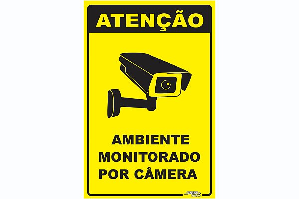 Placa Atenção Ambiente Monitorado