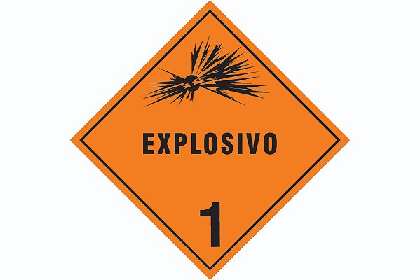 Transporte de Produtos Perigosos - Rótulo de Risco - Explosivo 1