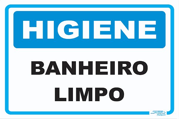 Placa Higiene Banheiro Limpo