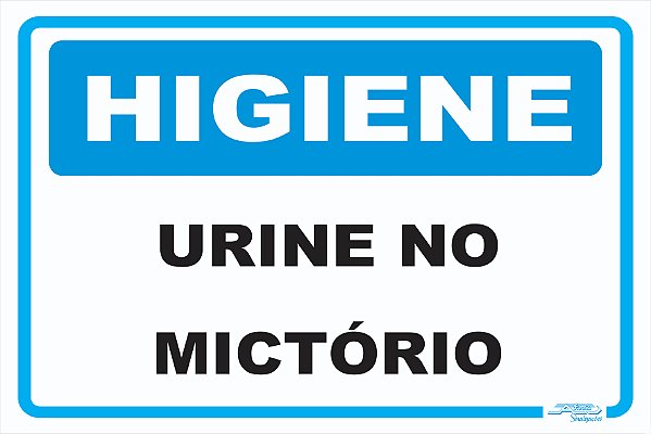 Placa Higiene Urine no Mictório