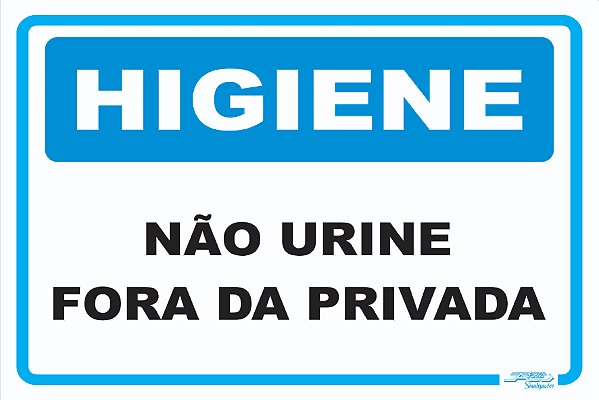 Placa Higiene Não Urine Fora da Privada