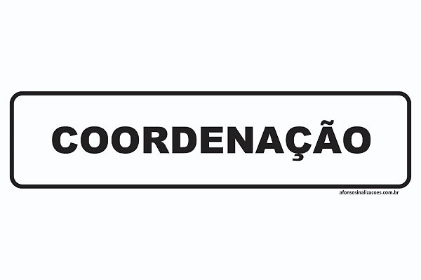 Placa de Identificação Coordenação - 30x8cm