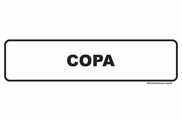 Placa de Identificação Copa - 30x8cm