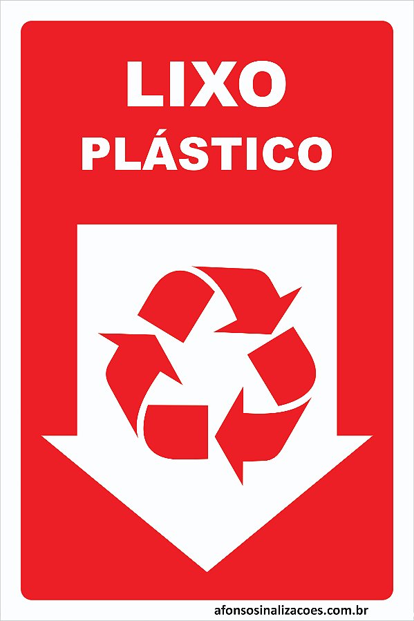 Placa Lixo Reciclável Plástico
