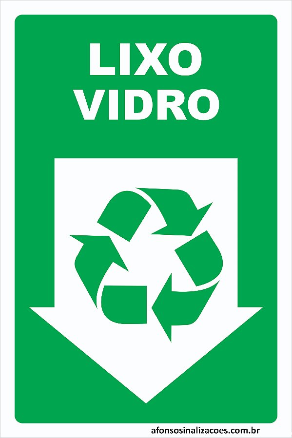 Placa Lixo Vidro Reciclável