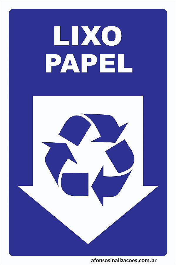 Placa Lixo Papel Reciclável