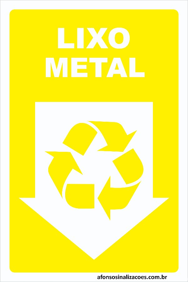 Placa Lixo Metal Reciclável