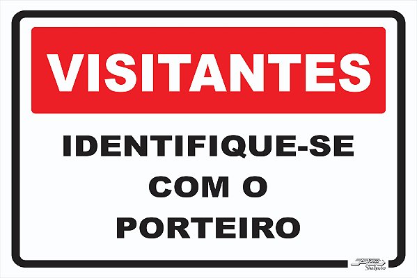 Placa Visitantes Identifique-se Com o Porteiro