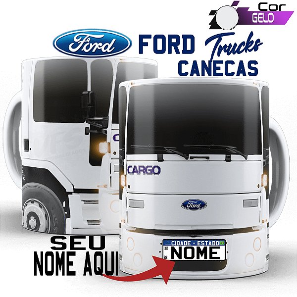 Caneca personalizada Caminhoneiro Caminhão Ford Cargo Antigo