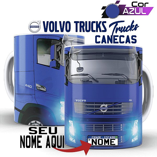 Caneca Personalizada Caminhoneiro Caminhão Volvo Fh440