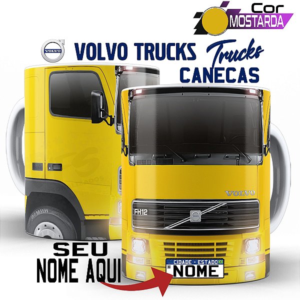 Caneca Personalizada Caminhoneiro Caminhão Volvo Fh12