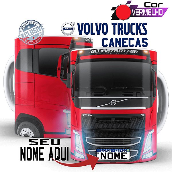 Caneca Personalizada Caminhoneiro Caminhão Volvo Globetrotter