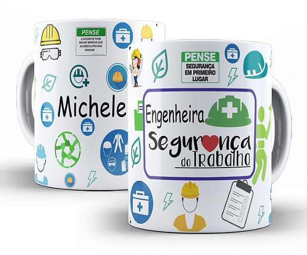 Caneca Personalizada - Engenheira(o) de Segurança do Trabalho ( coloque nome)