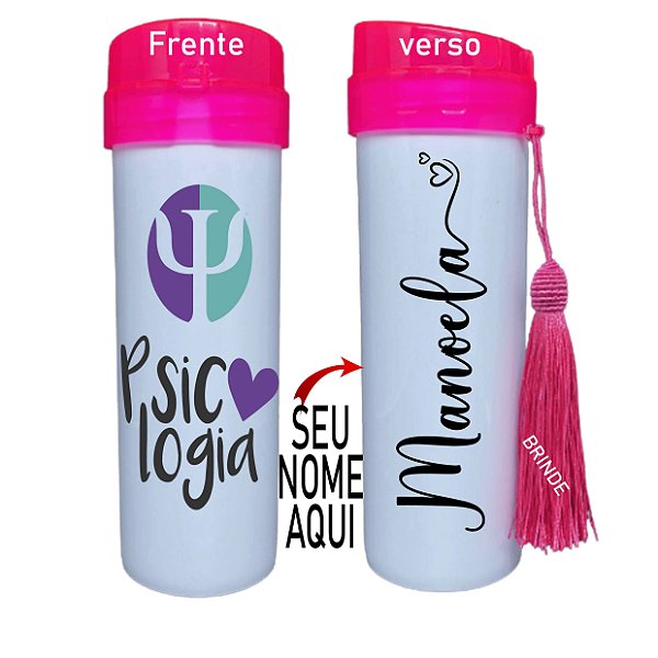 Squeeze Garrafa Personalizada Psicologia Psicóloga - com nome