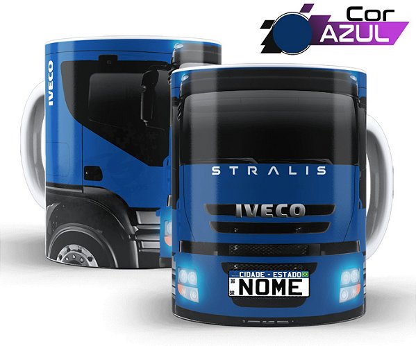 Caneca Personalizada Caminhão Iveco Stralis  Caminhoneiro com seu nome impresso