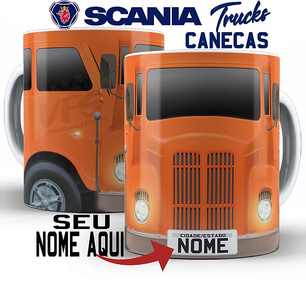 Caneca Personalizada Caminhão Scania Jacaré  Caminhoneiro
