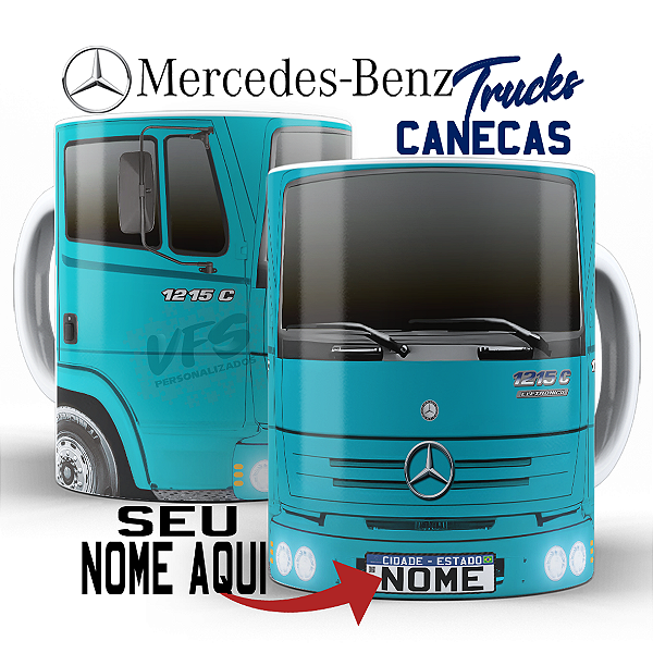 Caneca Personalizada Caminhão caminhoneiro Mercedes 1215c