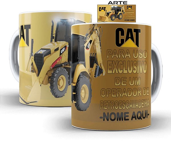Caneca Personalizada Retroescavadeira c/ seu nome