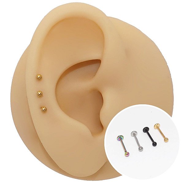 Piercing Australiano em Aço Labret Micro Ball