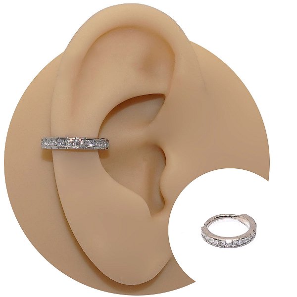 Piercing Argola Clicker em Aço Square