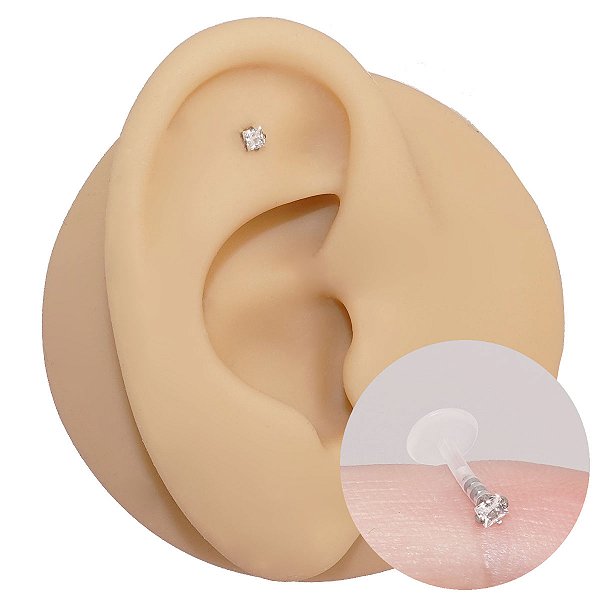 Labret em Bioflex Cristal Quadradinho