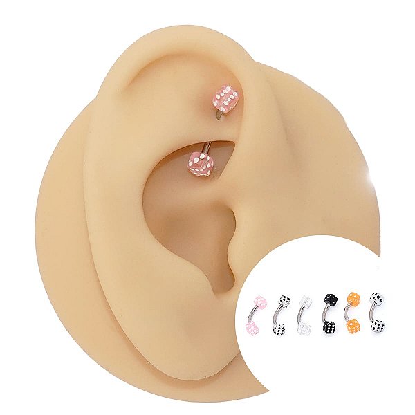 Piercing Microbell Curvo Dadinhos RE